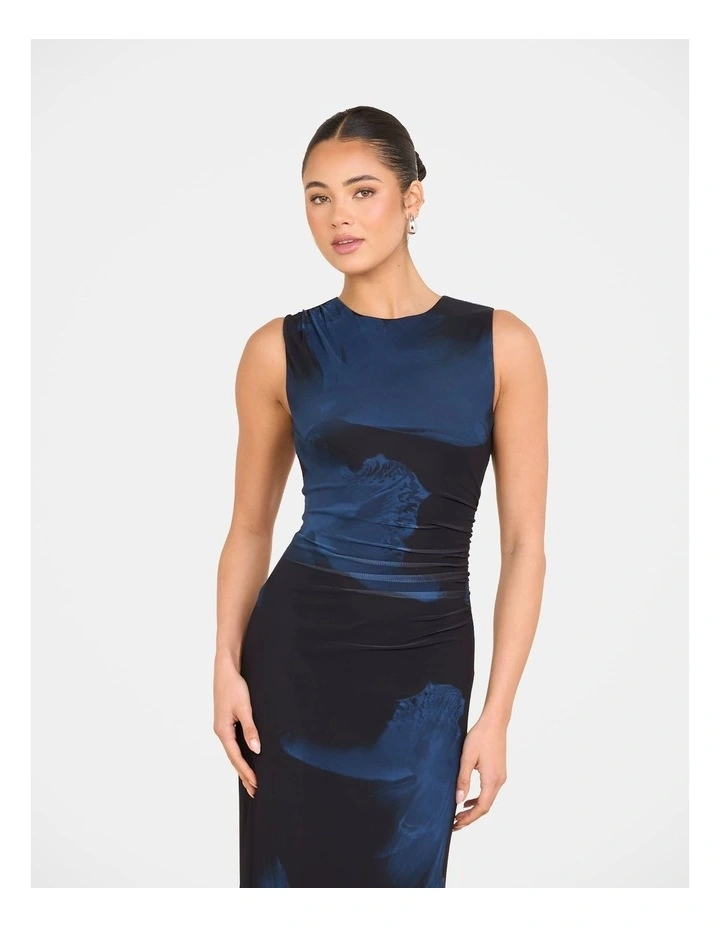 Ilka High Neck Maxi Dress in Multi image 4