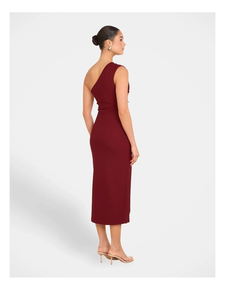 Reese One Shoulder Dress in Red image 2