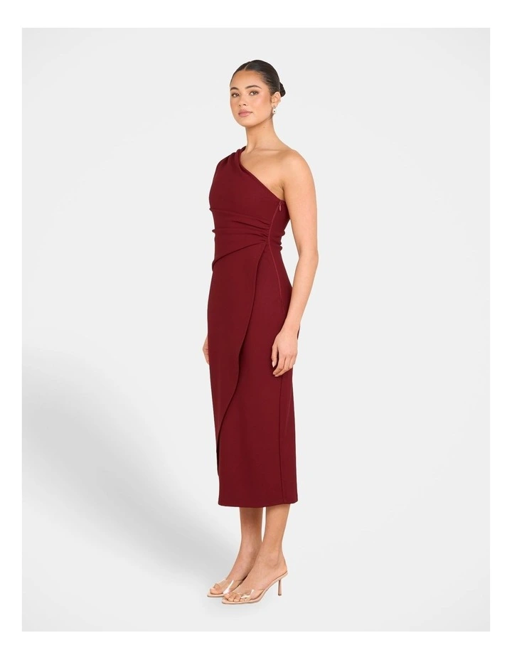 Reese One Shoulder Dress in Red image 3