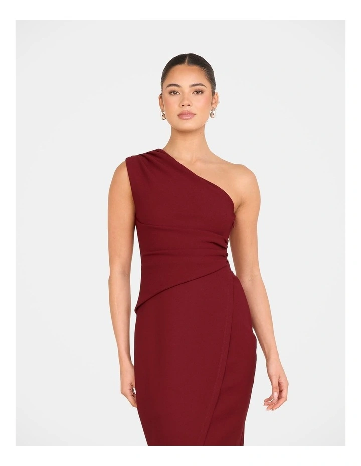 Reese One Shoulder Dress in Red image 4