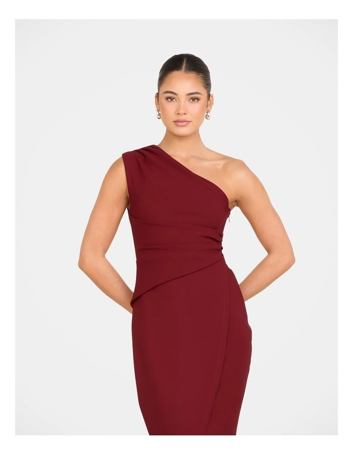 Reese One Shoulder Dress in Red image 5