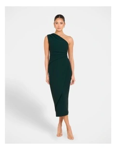 Reese One Shoulder Dress in Green