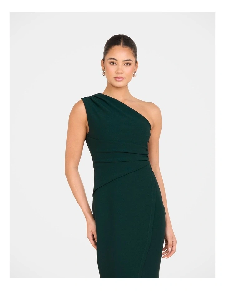 Reese One Shoulder Dress in Green image 4