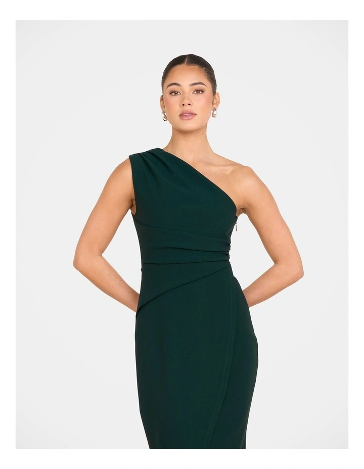 Reese One Shoulder Dress in Green image 5