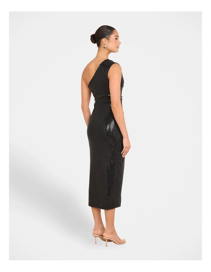 Ziino One Shoulder Dress in Black image 2