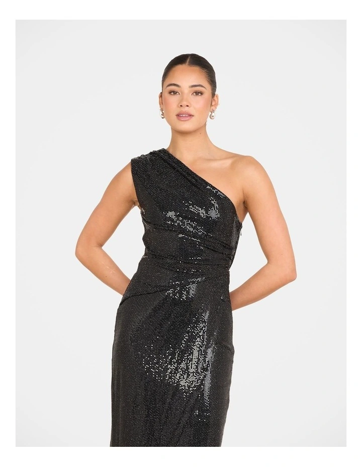 Ziino One Shoulder Dress in Black image 4