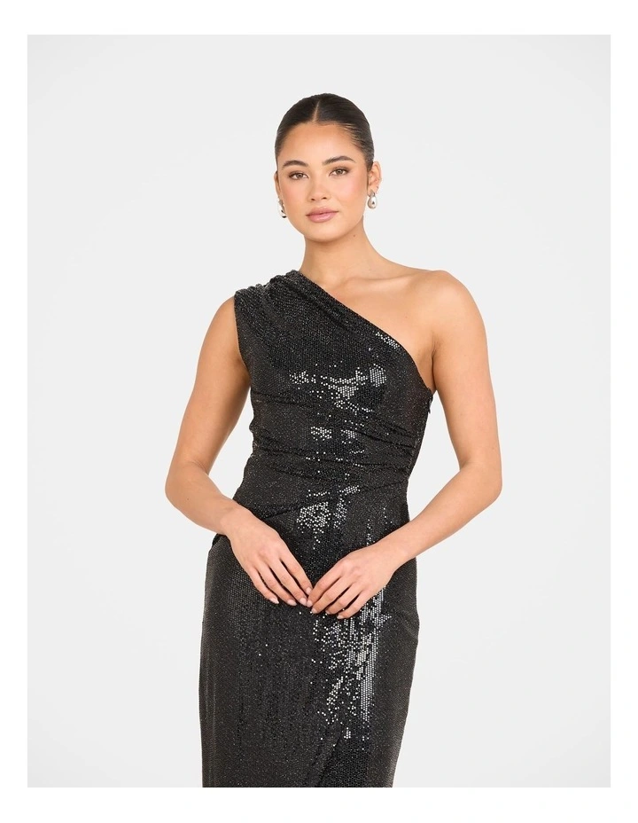 Ziino One Shoulder Dress in Black image 5
