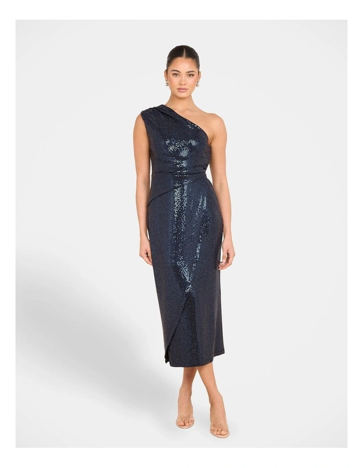 Ziino One Shoulder Dress in Blue image 1