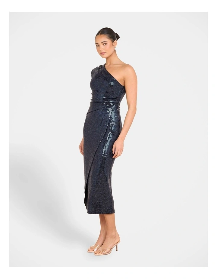 Ziino One Shoulder Dress in Blue image 3