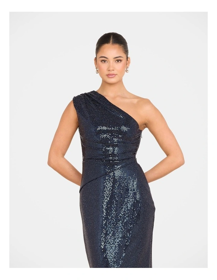Ziino One Shoulder Dress in Blue image 4