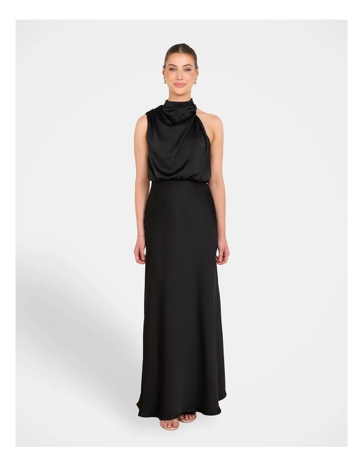 Tate High Neck Gown in Black image 1