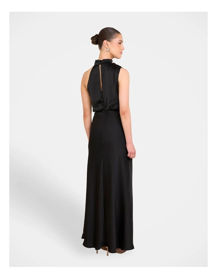 Tate High Neck Gown in Black image 2