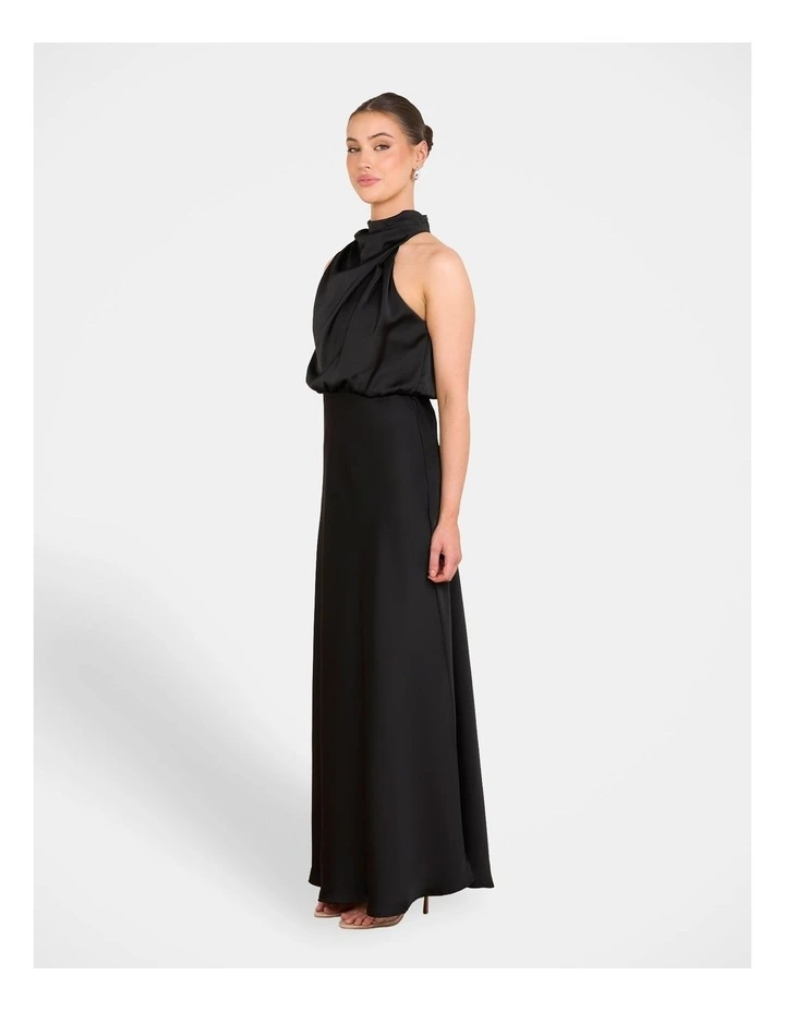 Tate High Neck Gown in Black image 3