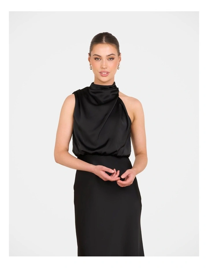 Tate High Neck Gown in Black image 5