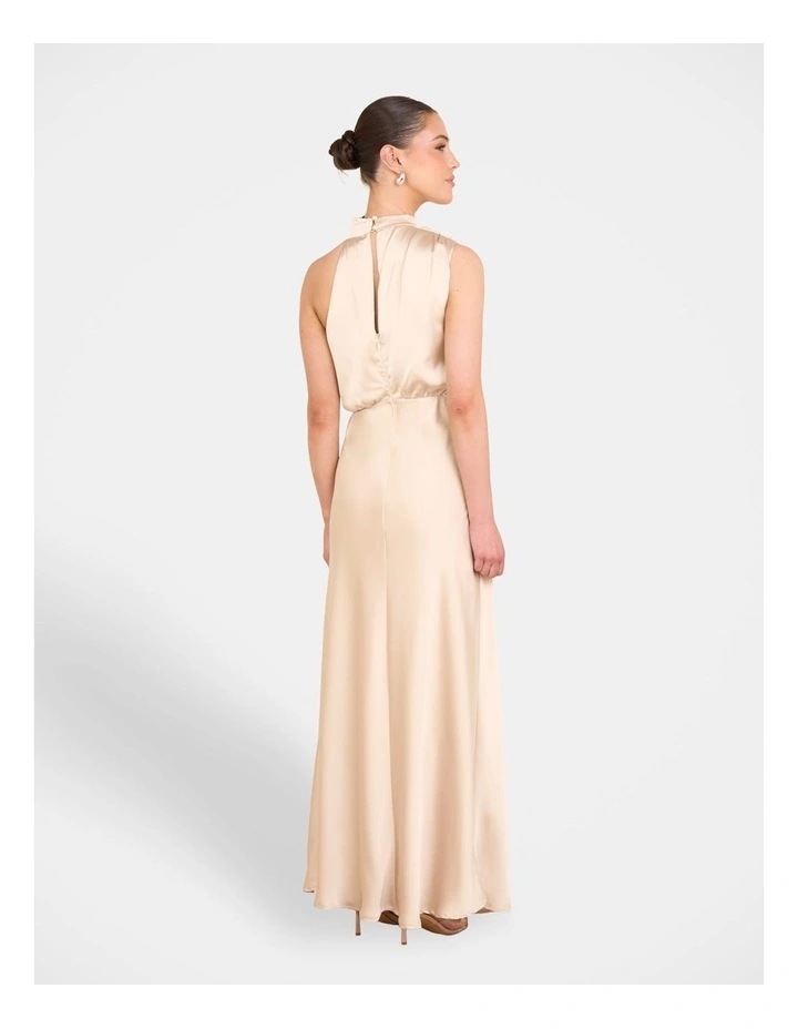 Tate High Neck Gown in Cream image 2