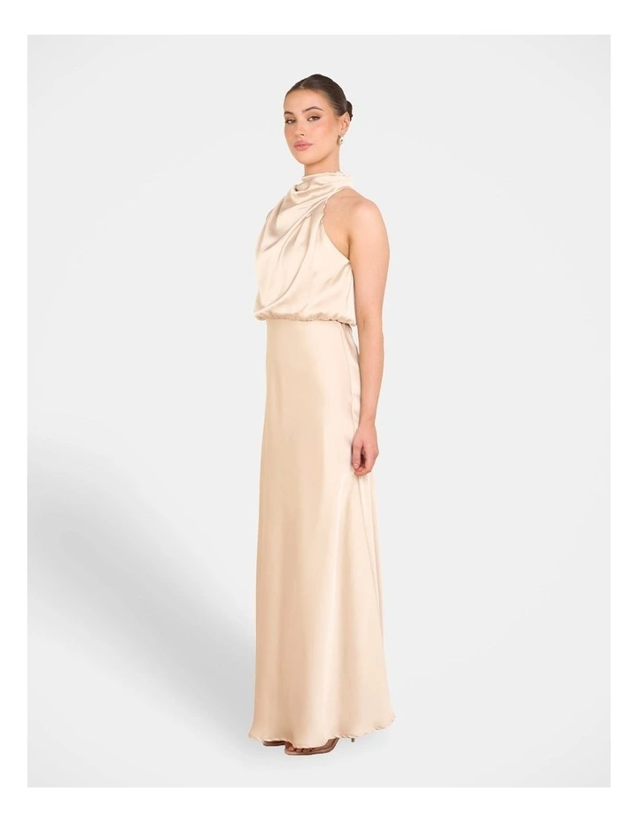 Tate High Neck Gown in Cream image 3