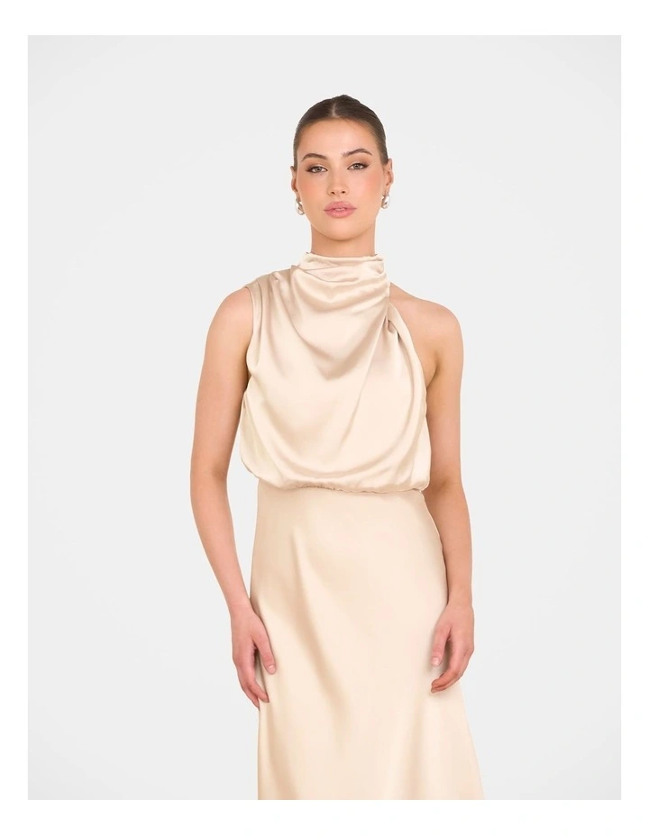 Tate High Neck Gown in Cream image 4