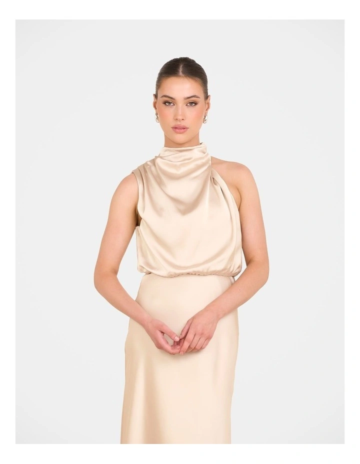 Tate High Neck Gown in Cream image 5