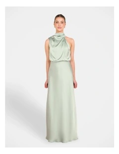 Tate High Neck Gown in Green
