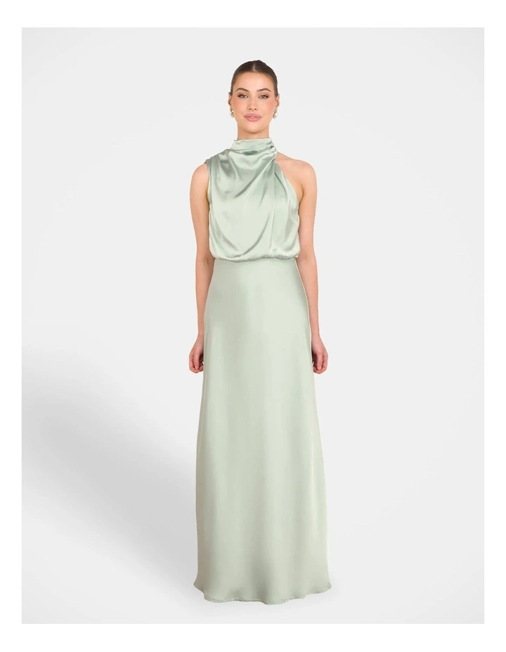 Tate High Neck Gown in Green image 1