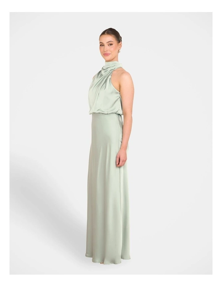 Tate High Neck Gown in Green image 3