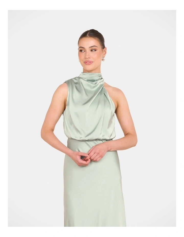 Tate High Neck Gown in Green image 5