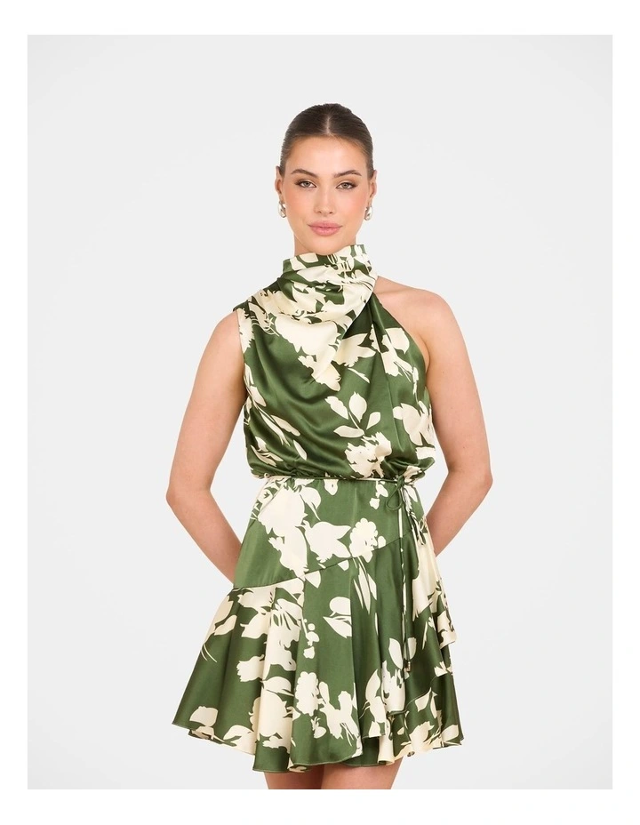 Dhaka Frill Hem Mini Dress in Print image 4