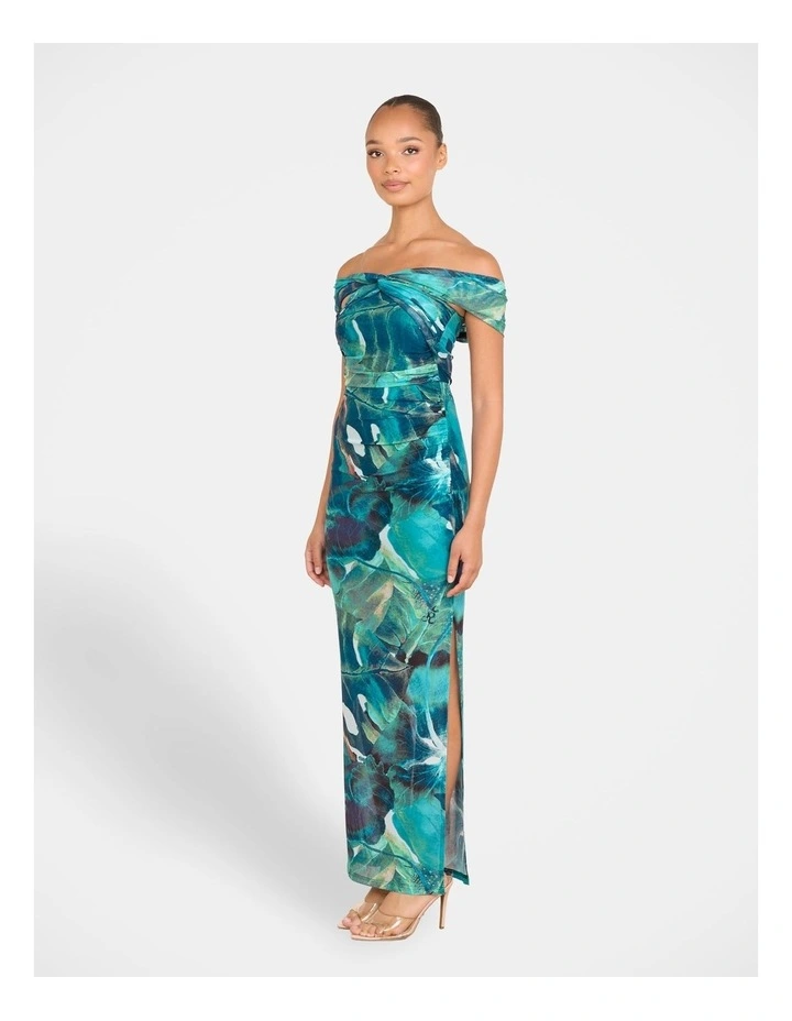 Brit Off Shoulder Maxi Dress in Multi image 3