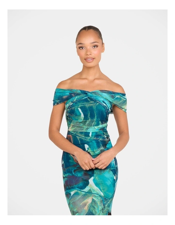 Brit Off Shoulder Maxi Dress in Multi image 4
