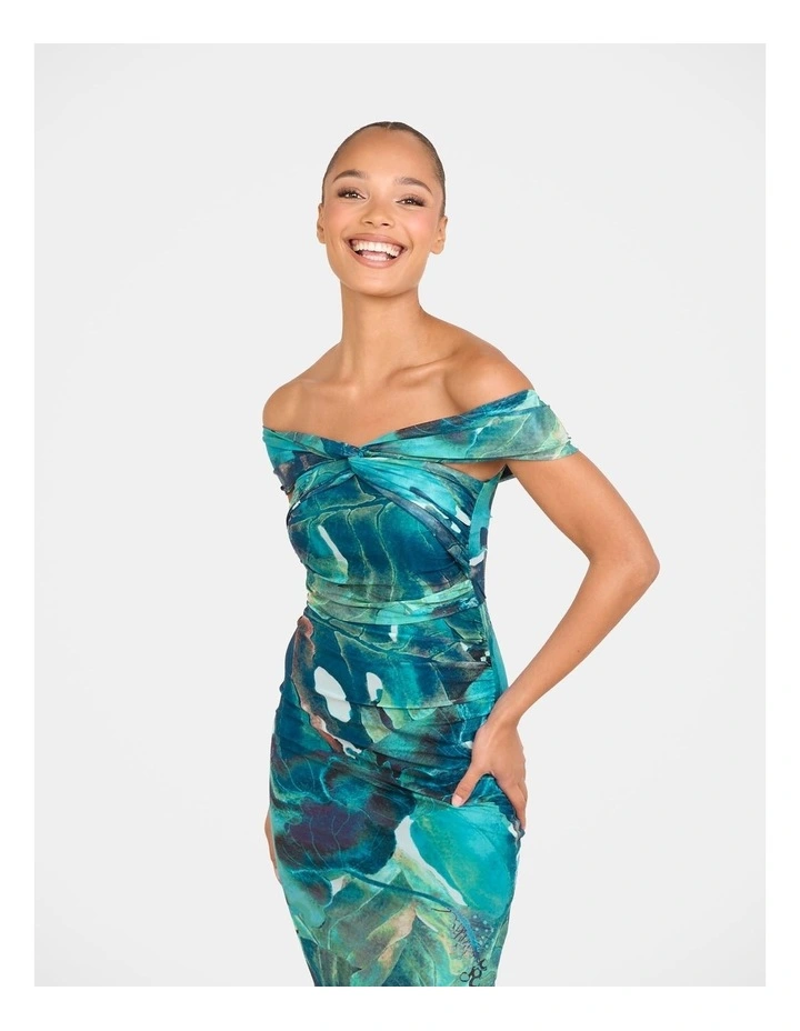 Brit Off Shoulder Maxi Dress in Multi image 5