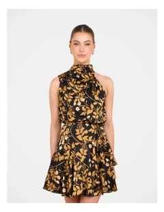 Raleigh Frill Hem Mini Dress in Multi