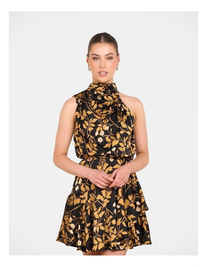Raleigh Frill Hem Mini Dress in Multi image 4