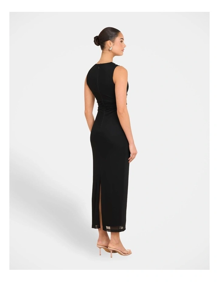 Frika Wrap Detail Maxi Dress in Black image 2