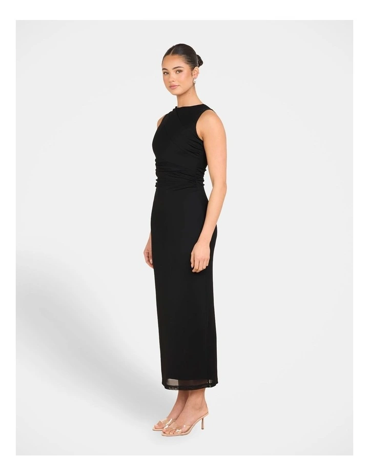 Frika Wrap Detail Maxi Dress in Black image 3