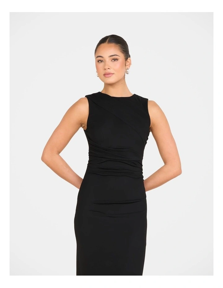 Frika Wrap Detail Maxi Dress in Black image 4