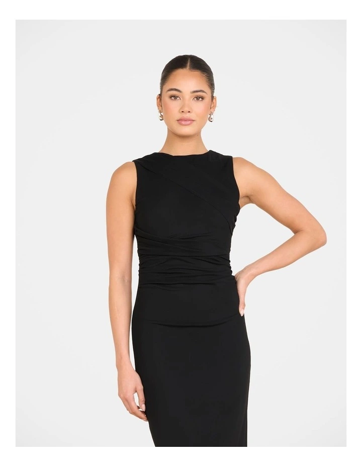 Frika Wrap Detail Maxi Dress in Black image 5