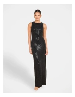 Yazmin Cowl Back Gown in Black