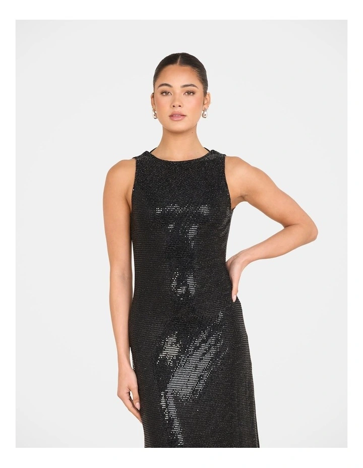 Yazmin Cowl Back Gown in Black image 4