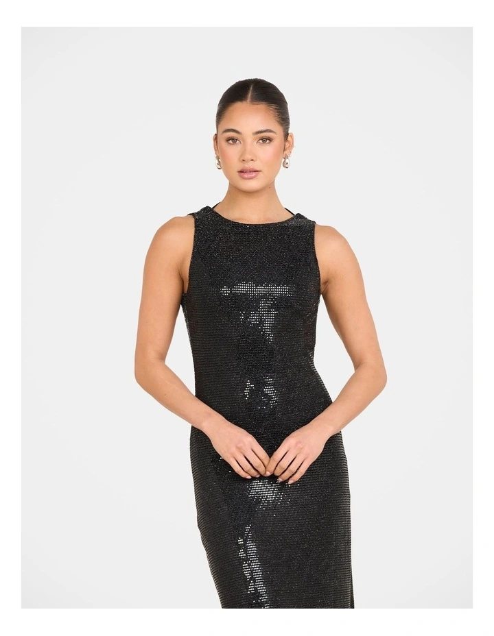 Yazmin Cowl Back Gown in Black image 5