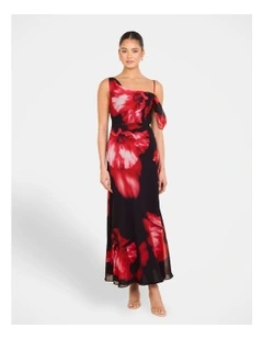 Oscar Cowl Neck Maxi Dress in Multi