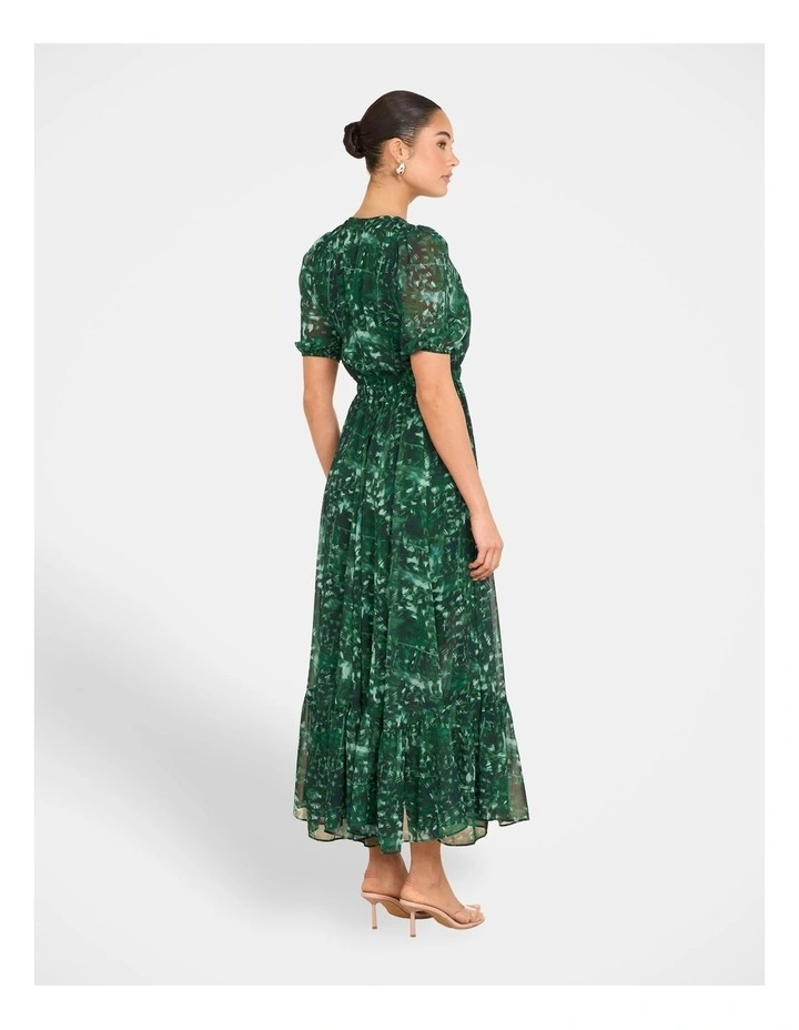 Izmir Tie Front Maxi Dress in Green image 2