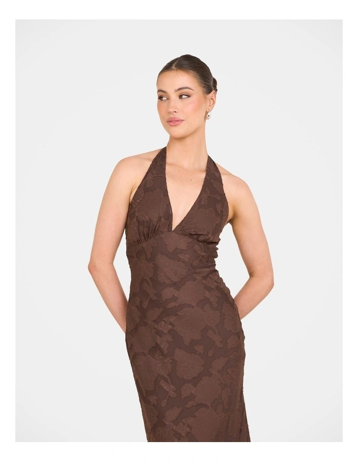 Quinn V-Neck Maxi Dress in Brown image 4