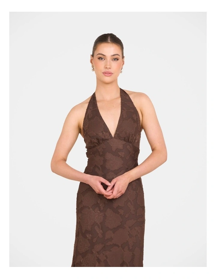 Quinn V-Neck Maxi Dress in Brown image 5