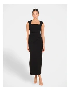 Therese Square Neck Maxi Dress in Black
