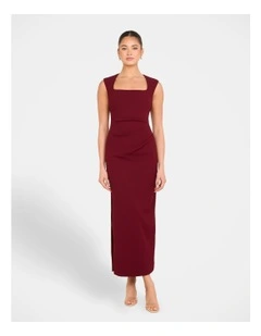 Therese Square Neck Maxi Dress in Red