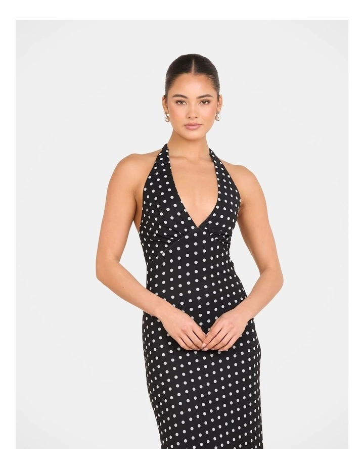 Octavia Dot Mesh Maxi Dress in Multi image 5