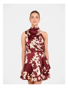 Isadora Frill Hem Mini Dress in Multi