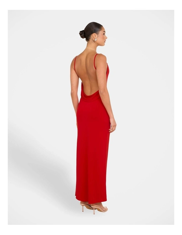 Slater Cowl Neck Gown in Red image 2