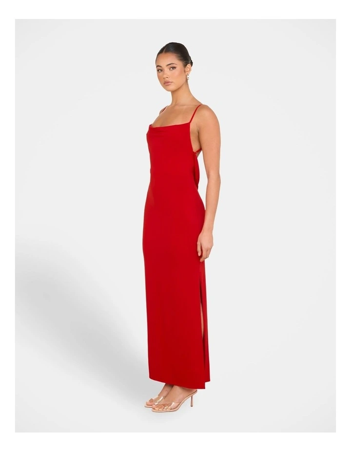 Slater Cowl Neck Gown in Red image 3