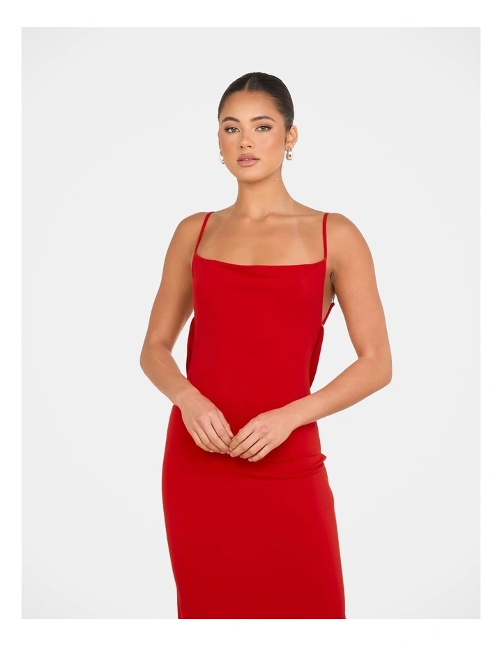 Slater Cowl Neck Gown in Red image 4